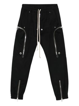 Rick Owens Bauhaus zip-detail trousers - men - Organic Cotton/Spandex/Elastane - 46 - Black