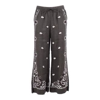 P.A.R.O.S.H. Wide Trousers, female, Green, Size: XS Pantalone C/Ricamo