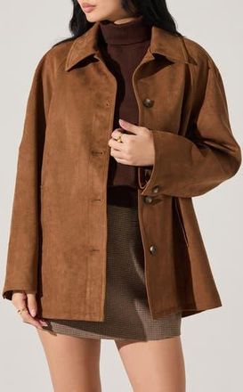 ASTR the Label Presleigh Faux Suede Jacket in Camel at Nordstrom Rack, Size X-Small