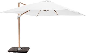 Oviala Parasol de 3x3m y 4 losas para llenar con efecto madera blanca