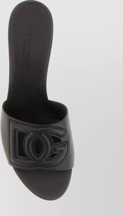 Dolce & Gabbana leather logo-embellished slippers