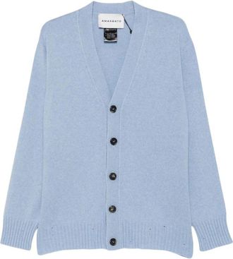 Amaranto V-hals knoopvest - Heren - Vesten - Blauw - L - Truien & Vesten
