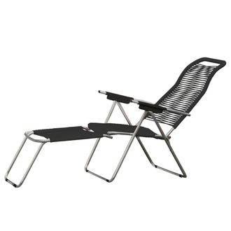 Fiam Liegestuhl Spaghetti, Gestell Aluminium / Bespannung schwarz