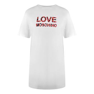 Moschino Womens Love Bubble Logo White T-shirt Cotton - Size X-Large