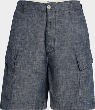 C.P. Company Mens Chambray Cargo Shorts