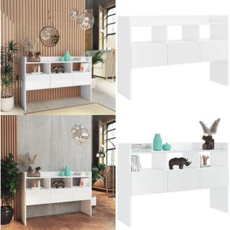 vidaXL Credenza Bianco Lucido 105x30x70 cm in Legno Multistrato - Credenza rustica - Credenza con cassetti