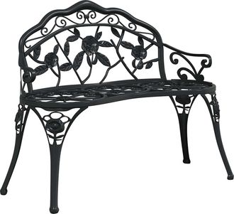 vidaXL Banco De Jard&iacute;n De Aluminio Fundido Negro 100 Cm Vidaxl