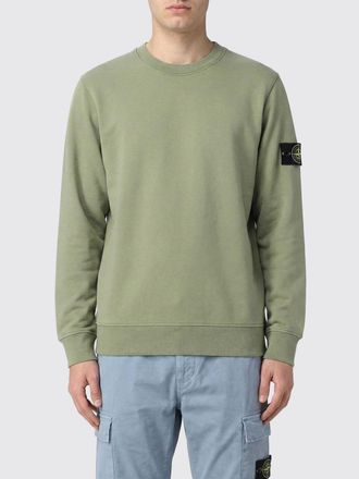 Stone Island Felpa a girocollo in cotone con badge Stone Island