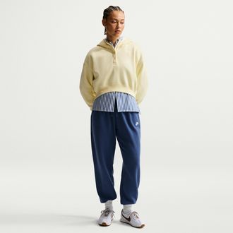 Nike Womens Nike Sportswear Club Fleece Mid-Rise Oversized Sweatpants in Blue | DQ5800-461