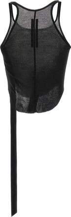 Rick Owens Womens Black Cotton Tank Tops