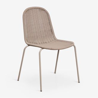Sklum Pack De 2 Sillas De Comedor Apilables En Rat&aacute;n Sint&eacute;tico Reiven Sklum