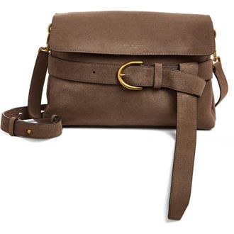 Rag & Bone Lexington Flap Suede Crossbody Bag in Morel at Nordstrom