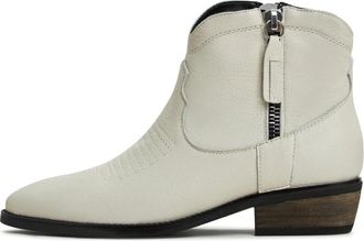 Cesare Gaspari Leren Cowboylaarzen Vicky - Ivoor - Dames - Cowboylaarzen - Beige - 39 EU - Leer - Schoenen