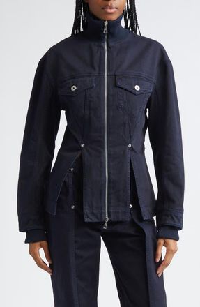 Jean Paul Gaultier Overdye Fitted Denim Jacket in Navy at Nordstrom, Size X-Small