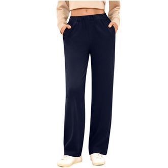 Generic Joggers for Women UK Casual Fashion Straight Leg Sweatpants Ladies Baggy Workout Gym Sports Trousers Comfort Elasticated Waist Running Track Pants Lou