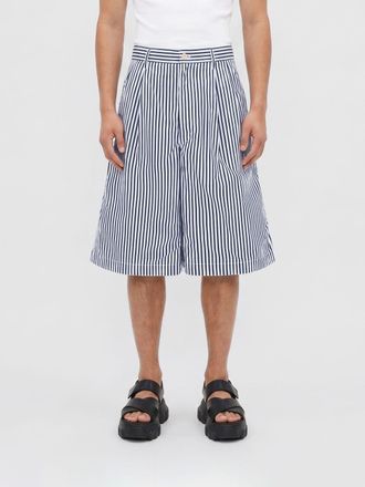 Comme Des Gar&ccedil;ons Knee-Length Wide Leg Striped Chino Shorts in Cotton