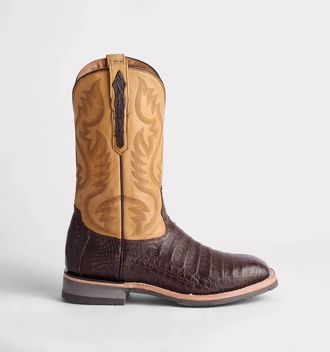 Lucchese Womens Rowdy Boots In Caiman/chocolate