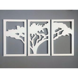 OEM Pintura Mural Tr&iacute;ptico, Pintura Mural De &Aacute;rbol Africano