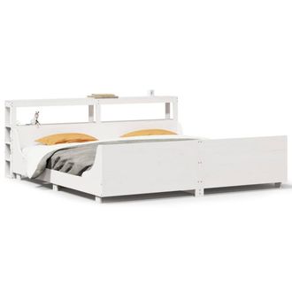 Berkfield Home Bed Frame without Mattress White 180x200 cm Super King Solid Wood Pine