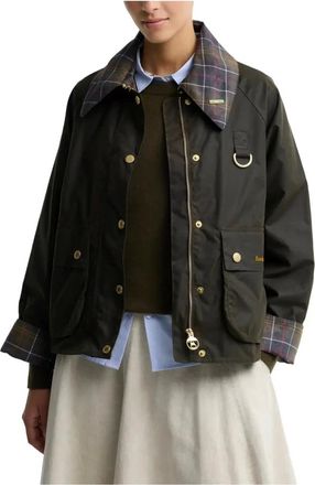Barbour Chaqueta encerada Icons Tartan Collar Spey - Jackets - Mujer - Verde - S