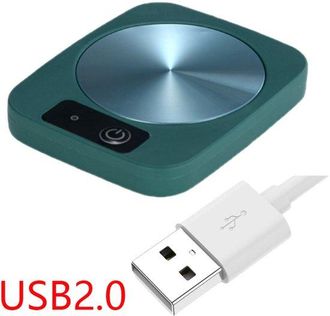 OEM Posavasos T&eacute;rmico Con Termostato, Plato T&eacute;rmico De Cer&aacute;mica, Posavasos Con Termostato Usb, Color Verde Oscuro
