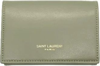 Saint Laurent Pre-owned Vintage leren portemonnee - Dames - Vintage Accessoires - Groen - ONE Size - Leer - Vintage