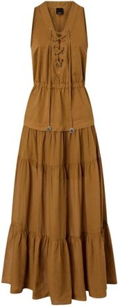 Pinko Casarsa Dress - Dames - Maxi kleedjes - Bruin - L - Katoen - Kleedjes