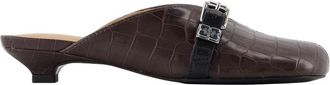 Ganni Croco Sandalen - Bruin Synthetisch Leer - Dames - Muiltjes - Bruin - 36 EU - Leer - Schoenen