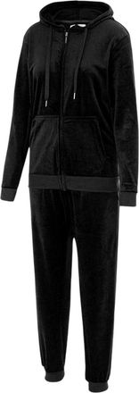 Miso Dames Velours Trainingspak Set (Zwart)