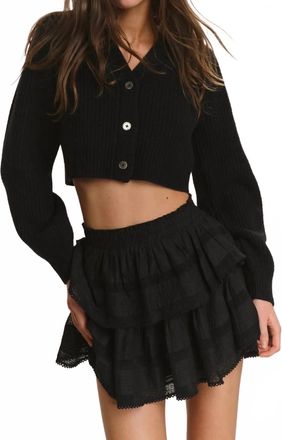 LoveShackFancy Avignon Crop Cardigan In Black