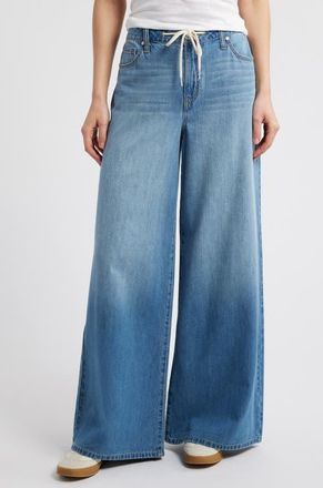 1822 Denim Drawstring High Waist Wide Leg Jeans in Yonkers at Nordstrom, Size 31