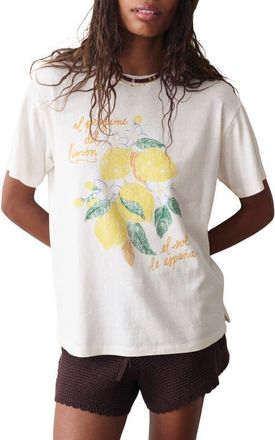 Marine Layer Oversize Hemp & Cotton Graphic T-Shirt in Antique White at Nordstrom, Size X-Small