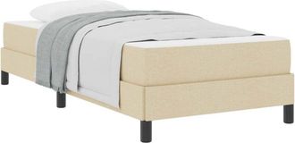 vidaXL Box Spring Bed with Mattress Cream 90 x 190 cm Fabric vidaXL