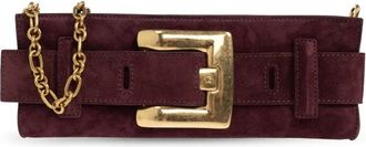 Balmain Anthem Suede Bag - Dames - Schoudertassen - Rood - ONE Size - Leer - Tassen