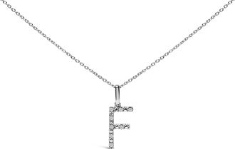 House of Brilliance Sterling Silver Diamond Accent C Initial Pendant Necklace
