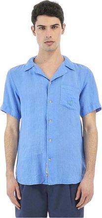 La Martina Heren, Overhemden, Blauw, Maat: L Linnen