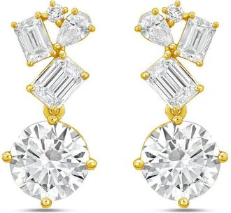 Diana M. Jewels 14KT YELLOW GOLD LAB GROWN DIAMOND FASHION EARRINGS WEIGHING 8.00 CTS TW