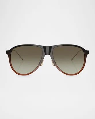Brunello Cucinelli Men & apos;s BC4011S Aviator Sunglasses
