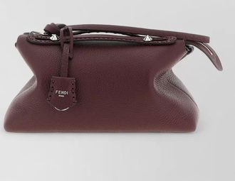 Fendi selleria medium leather clutch top handle strap