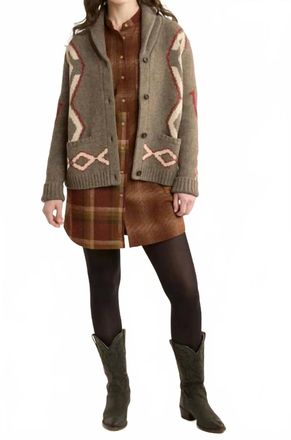 Pendleton Heritage Wool Button Sweater In Brown