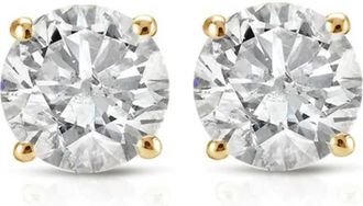 Pompeii3 Certified 1.00Ct Natural Round Screw Back Diamond Studs 14k Gold