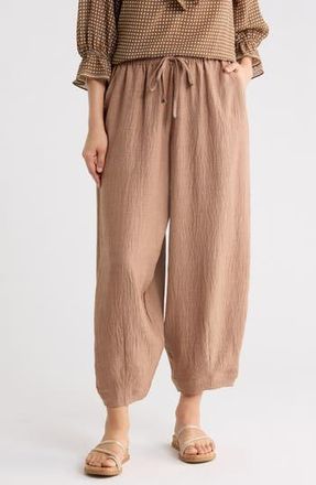Max Studio Drawstring Lantern Pants in Heather Mushroom at Nordstrom Rack, Size X-Small