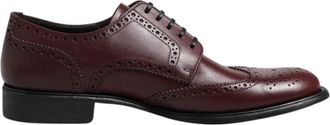 Dolce & Gabbana Brown Leather Lace Up Derby Dress Mens Shoes