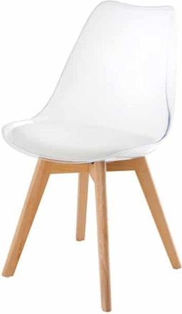 Global Interiors Designstuhl Scandinavia - Transparent/Weiss/Buchenholz