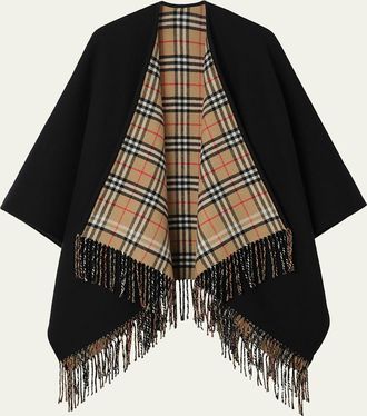 Burberry Reversible Check Wool Cape