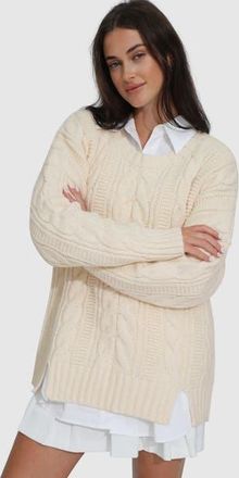 Belle & Bloom Perfect Me Oversized Crew Sweater in Beige at Nordstrom, Size X-Small Au
