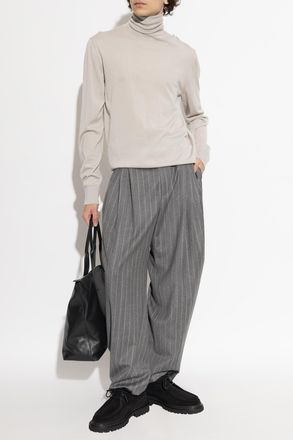 Dolce & Gabbana Wool Trousers With Pinstripe Pattern, Mens, Grey