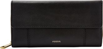 Fossil Womens Jori RFID Leather Flap Clutch