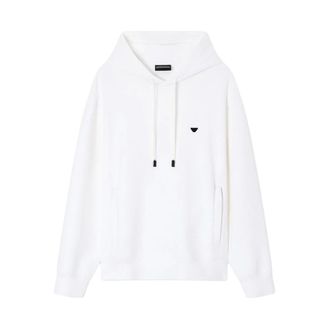 Emporio Armani Sudadera con capucha de punto doble - Sweatshirts & Hoodies - Hombre - Blanco - L