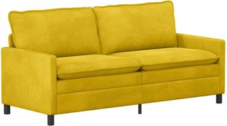 vidaXL Sof&aacute; Amarillo 196 X 81 X 87,5 Cm Terciopelo Vidaxl